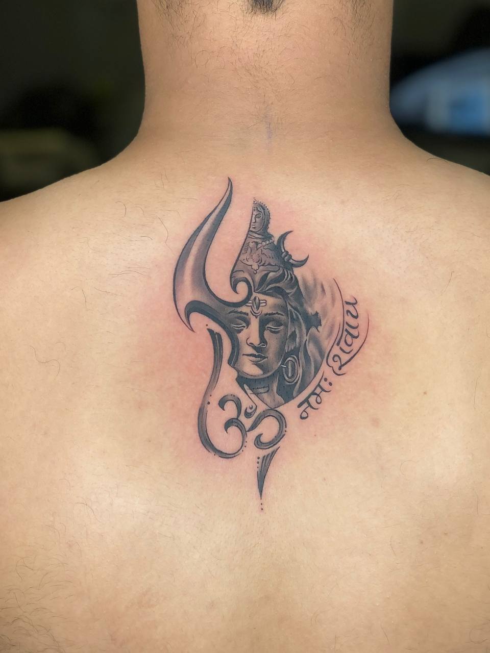 Lord Shiva Portrait Tattoo On Chest - Tattoos Designs